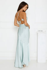 Modern Luxe Satin Maxi Dress Sage