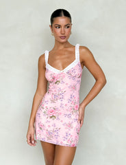 AMARAN MINI DRESS - PINK : FLORAL : WILD FLOWER