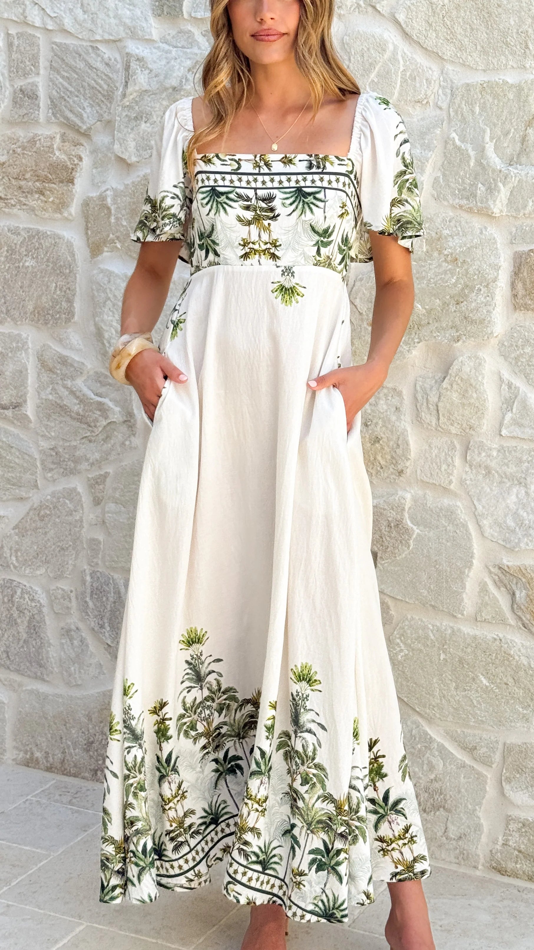 Tamar Maxi Dress - Palm Garden