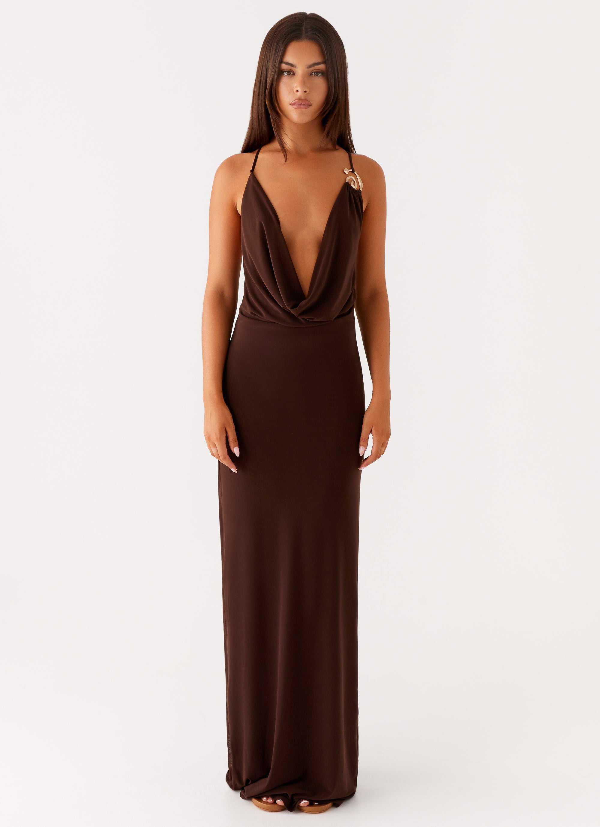 Game Player Maxi Dress - Chocolate