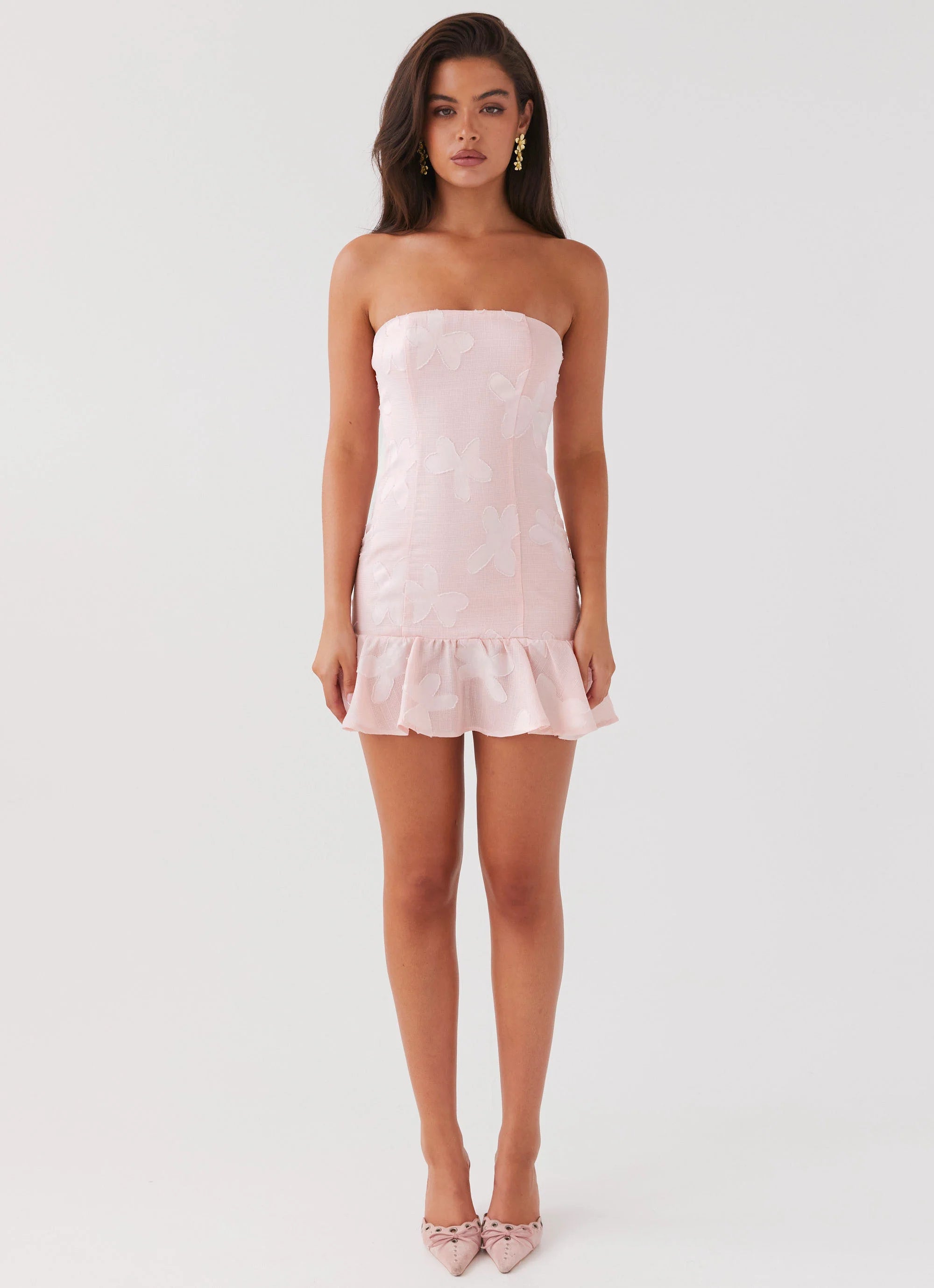 young heart mini dress - pink petal