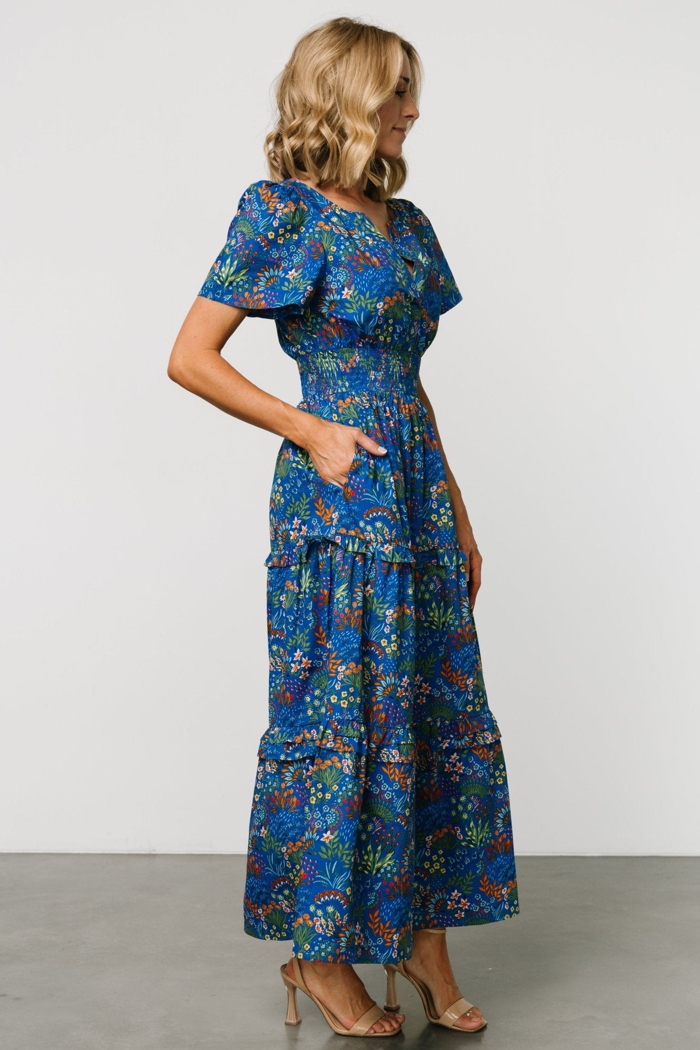 palmer tiered maxi dress | cobalt multi