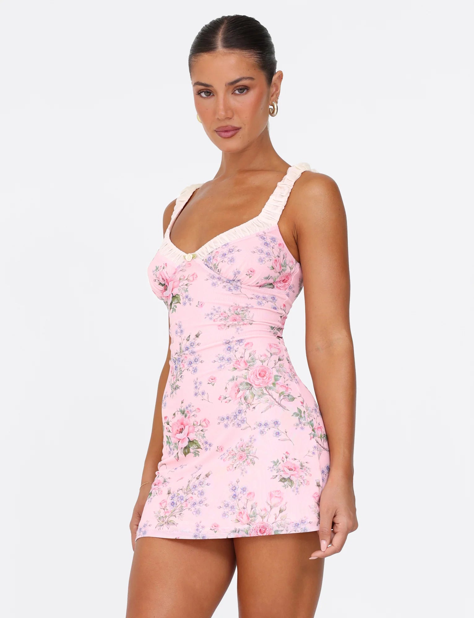 AMARAN MINI DRESS - PINK : FLORAL : WILD FLOWER