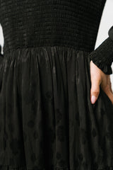 stockholm smocked dress | black