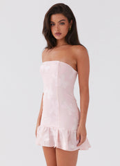 young heart mini dress - pink petal